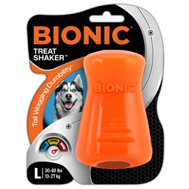 BIONIC Treat Shaker Dog Toy, Large - Interactive Dog Chew Toy That Stands Up to The Toughest Chewers, for Dogs Between 30-60+ lbs. (13-27+ kg.)