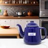 STEELEX 1.5L Enamel Teapot Blue & White Rim Gas Electric