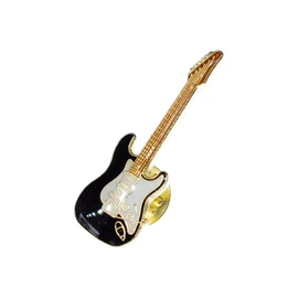 Miniblings Electric Guitar Pin Brooch Guitar Black Mini Handmade Fashion Jewellery I Lapel Pin Button Pins, 40mm, Metal