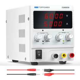 Variable DC Power Supply, 0-60V 0-5A Adjustable Bench Power Supply with 4 Digit Display, for Laboratory,Production Line,Car Repair,Scientific Research,School,Test,DIY,SKY TOPPOWER PS6005H