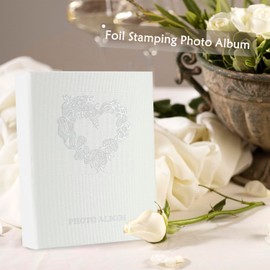 Miaikoe Small Photo Album 6x4 52 Pockets 2 Packs, Slip in Top Loading Mini Linen Album Book Holds 100 Vertical 10x15cm Photos for Family Wedding Anniversary (White)