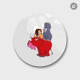 Unbranded Tarzan Monkey Elephant Animal | 4'' X 4'' Round Decorative Magnet