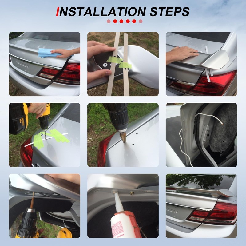 cciyu Pedestal Rear Trunk Lip Spoiler Wing Fits for 2018-2021