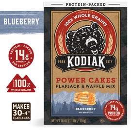 Kodiak Cakes Power Cakes Protein Pancake Mix & Waffle Mix - 100% Whole Grain - Blueberry (Pack of 6)