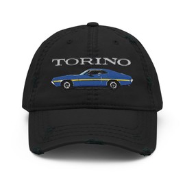 JG Infinite 1972 Gran Torino Blue Muscle Car Owner Distressed Dad Hat