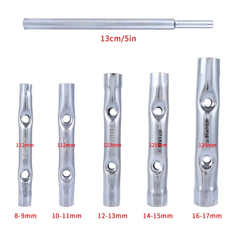 ELIUNG 6Pcs Dual-Ended Wrench 8-17mm, Socket Plumber Back Nut Tap