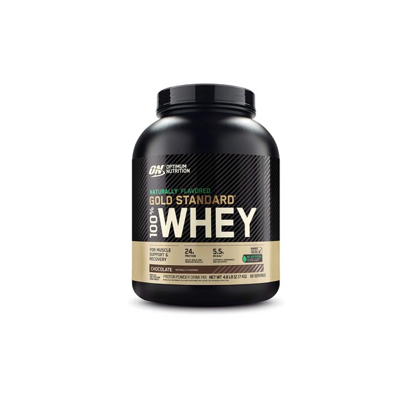 Optimum Nutrition Gold Standard 100 Whey Protein Powder Packaging May Vary, Naturally Flavored Chocolate, Chocolate, 76.8 Ounce