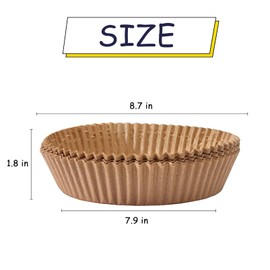 Parchment Round Cooking Paper, Non-Stick, Baking Roasting Food Grade Paper for Microwave Oven, Frying Pan, Oil-proof, Water-proof (100PCS 7.9 Inch Natural)