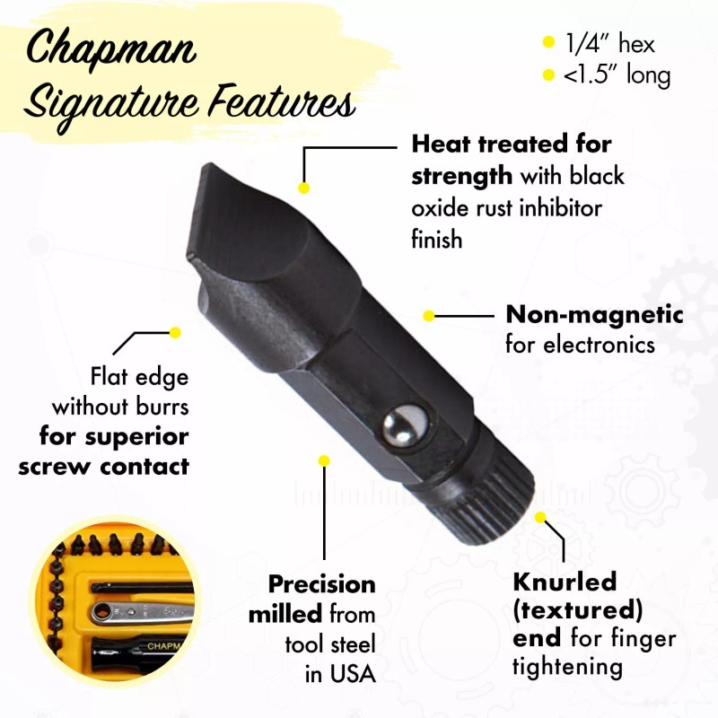 Chapman #7331 ORANGE SAE + Metric Allen Hex Screwdriver Bit