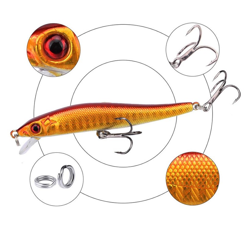 QBDIANGEN 5 Pcs Fishing Lures Set Hard Plastic Body Artificial