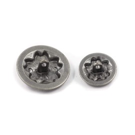 Bezelry Sakura Blazer Button Set Gray Silver Color Metal Shank Buttons. 3 pcs of 25mm, 8 pcs of 18mm