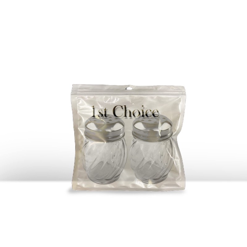 1st Choice Salt and Pepper Shakers with Stainless Tops Set