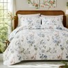 Cozaline Green Floral Quilt Set King Size 100% Cotton Quilt