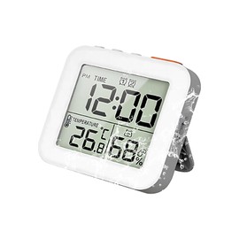 aninako Clock Digital Clock Splash-Resistant Waterproof Timer Thermometer Hygrometer Digital Place Wall Mount Digital Clock Alarm LCD Display Bath Clock Room Temperature Clock Bathroom Bath Washroom