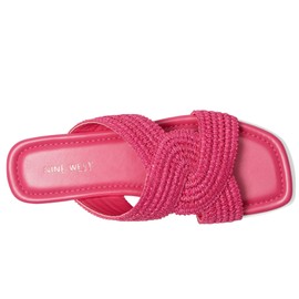 Nine West Women's Quara Flat Sandal, Dark Pink, 8.5