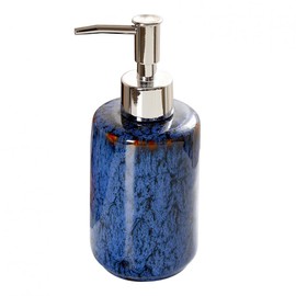 jessie Hand Soap Dispenser,Blue Ceramic Liquid Hand Soap Dispenser with Pump,Modern Vintage Refillable Hand Lotion Pump Bottle for Bathroom Kitchen Set 11.8 oz (Blue)