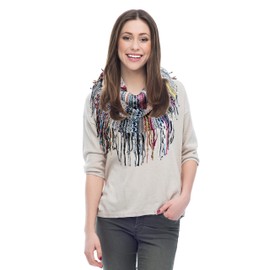 Fashion by Mirabeau Multi-Color Giving Infinity Scarf with Fringe