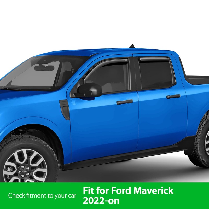 Goodyear Shatterproof in-Channel Window Deflectors for Ford Maverick 2022-2026, Rain