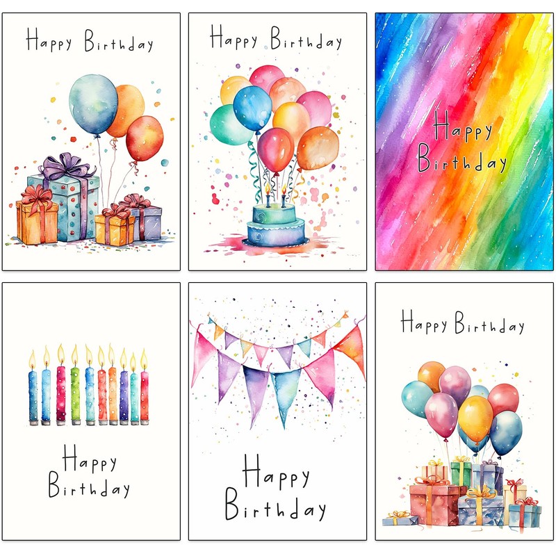 20 Assorted Birthday Cards Multipack - 12 x 17cm (About