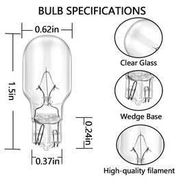 NETEHA 20 Pack 12 Volt 11 Watt Low Voltage Wedge Base T5 Landscape Light Bulbs for Garden, Deck, Yard, Cabinet and Automotive