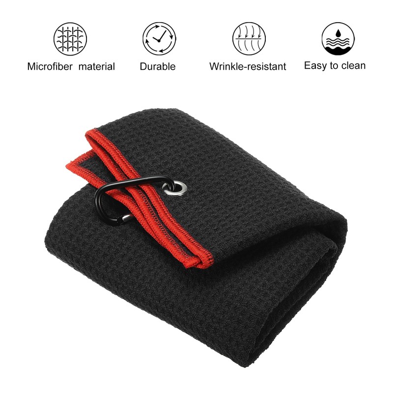 PATIKIL 50 x 40cm Tri-Fold Golf Towel 2 Pcs Microfiber