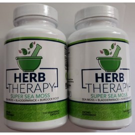 5/2025 Qty 2 HERB THERAPY - Super Sea Moss - 100 Veg Caps x 2 - GMP Certified - 5/2025