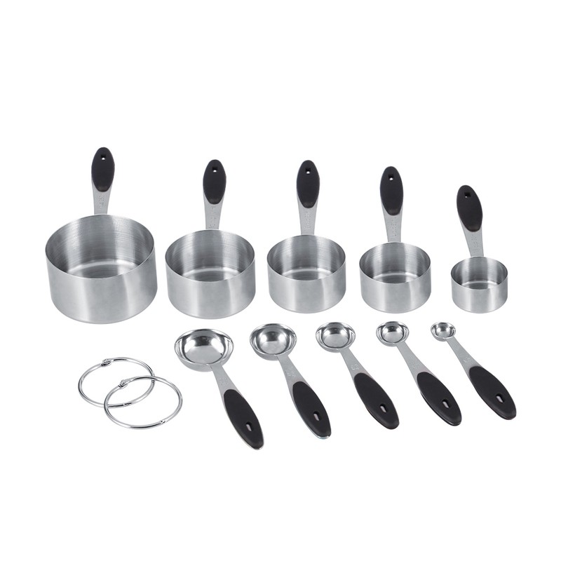 Ejoyous 10 Pieces Stainless Steel Measuring Cups and Spoons with