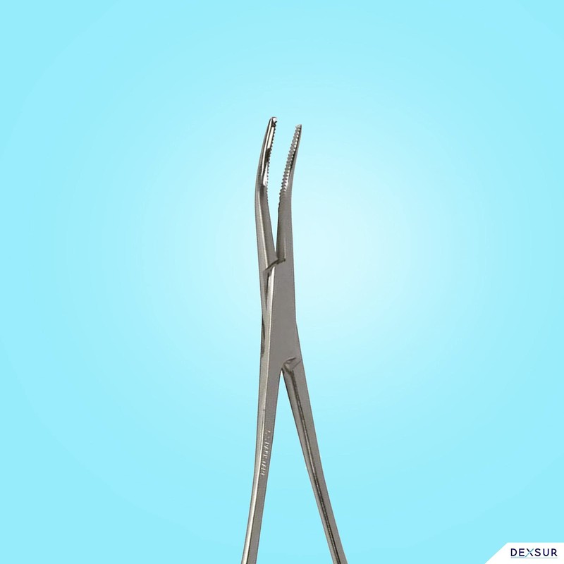DEXSUR Precision Kelly Hemostat Forceps Locking Tweezers Clamp, Silver, 6.25