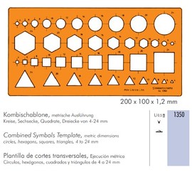 Graphoplex multi-symboles/Contour Cross Sections Orange Transparent