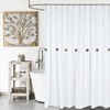DOSLY IDÉES Farmhouse Shower Curtain, White Cloth Button Curtain, Cotton