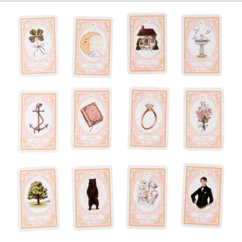 Heart Rose Norman Cards, 36 Decks, Pink Design, Divination Cards,