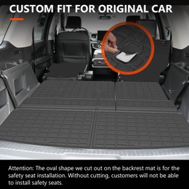 powoq Trunk Mat Compatible with 2018-2024 Ford Expedition/Lincoln Navigator 3rd Backrest Mat Replacement for 2018-2024 Ford Expedition Accessories(Trunk Mat+3rd Row Backrest Mat)
