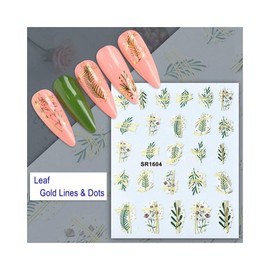 Generic Flowers Leaf Nail Sticker Geometric Shapes Lines Dots Flower Hand Nail Decals Sr 1604 Nail Wraps Stickers Manicure Supplies for Women Nails Full Long Lasting Easy Apply and Remove
