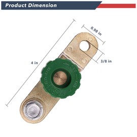 ANTS PART 2Pcs Side Post Battery Disconnect Switch, Battery Master Switch Isolator for Power Disconnect Cut Off Brass