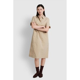 JAJU [JAJU] Women's Cotton Short Sleeve Dress_Beige
