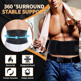 EHRBGK Lumbar Support Belt, Back Support Belt, Breathable Back Strap, Adjustable Support Belt, Lumbar Spine Belt with 8 Metal Supports for Sports Work (L)