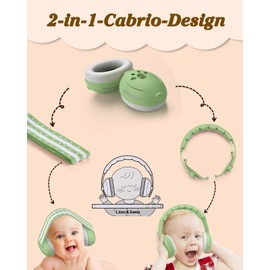 Lilian&Gema Baby Hearing Protection - 2-in-1 Baby Headphones Noise Protection 25 dB - Baby Earmuffs Noise Adjustable Headband - Headphones Baby Noise Protection for Babies up to 48 Months - Hearing
