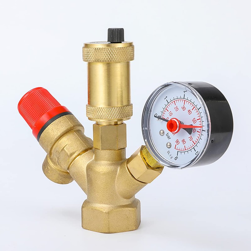 DN25 Brass Boiler Valve, 3-6Bar Adjustable Relief Valve Pressure Regulator