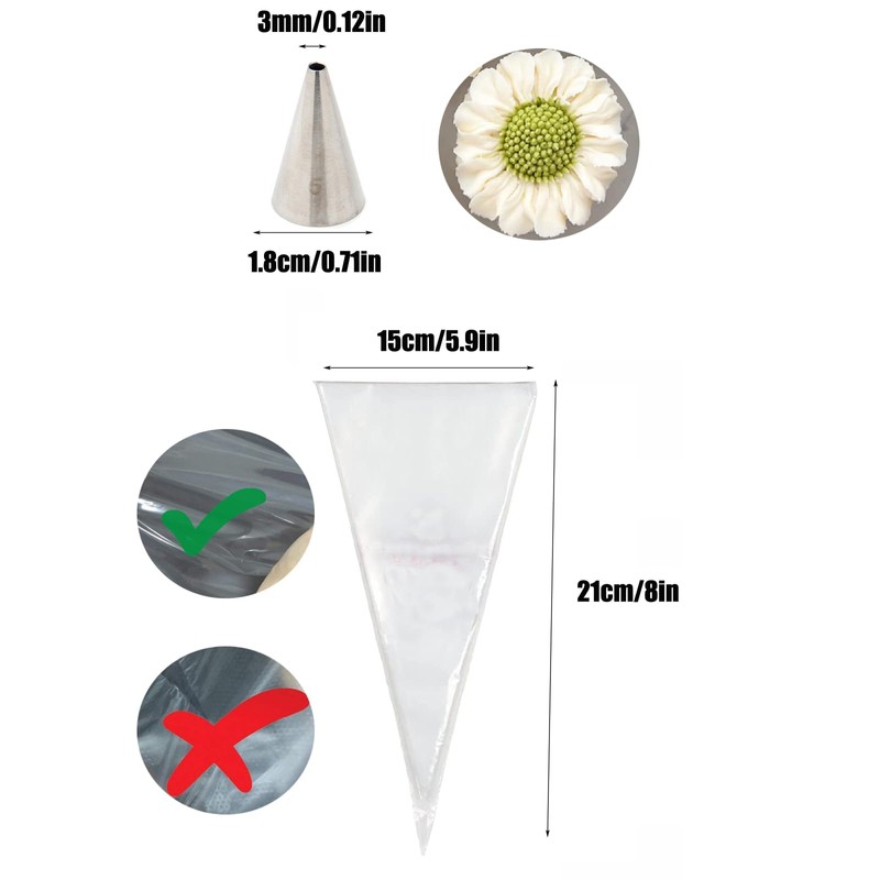 #5 Piping Tip and Bag Set – 3 Round Decorating