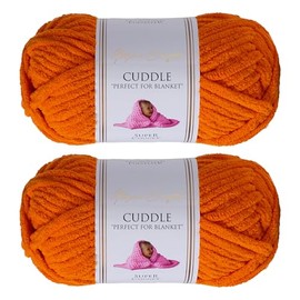 Utopia Crafts Cuddle Super Chunky Chenille Soft Yarn for Knitting and Crochet 2X 100g (Pumpkin Orange)
