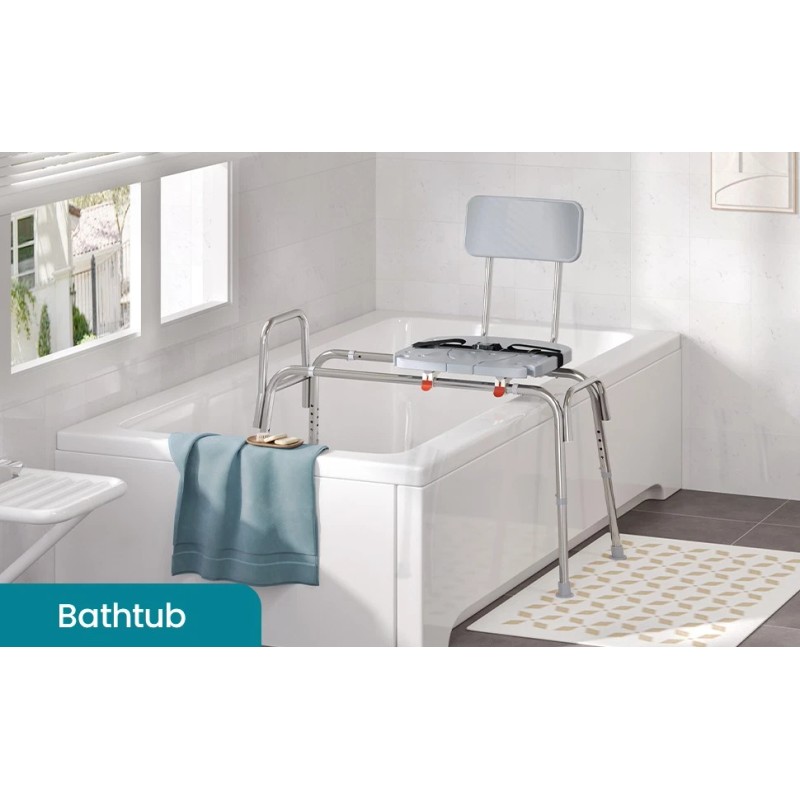 WAYES 400lb Sliding Tub Transfer Bench Shower Chair Shower Bench