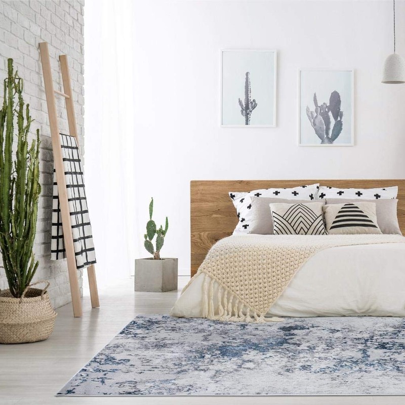 LuxeWeavers Modern Blue 8x10 Abstract Area Rug Living Room Carpet