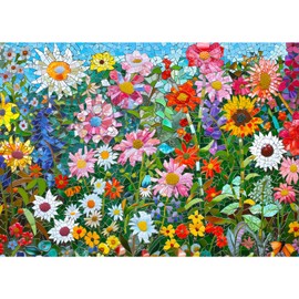Art Jigsaw Puzzle 1000 Pieces for Adults Challenging DIY Game Jigsaw Puzzles Gift for Children - Colorful Flowers in Mosaic Style