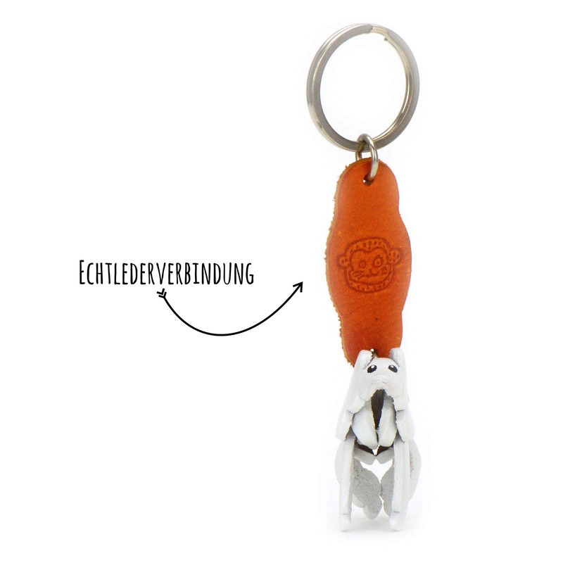 MONKIMAU Women's Leather Keyring Poodle Dog Figure