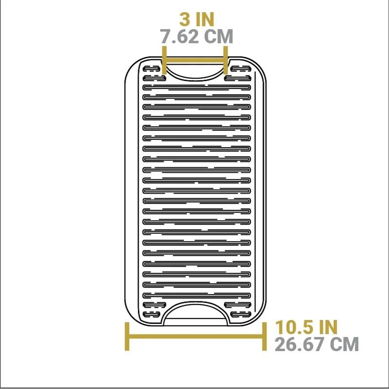 Lodge 20 x 10.44 Inch Pro-Grid Reversible Cast Iron Grill/Griddle