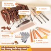 Premium Wood Carving Tools Kit - Ergonomic Walnut Handles, Razor-Sharp