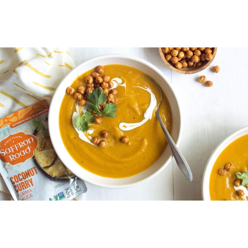 Saffron Road Simmer Sauce Coconut Curry - Non-GMO, Gluten-Free, Halal,
