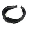 Black turban knot headband fabric covered head band grip teeth