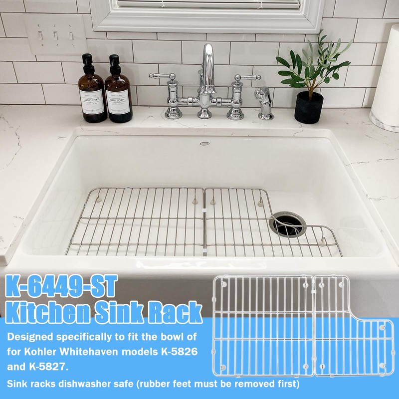 K-6449-ST Kitchen Sink Rack, 26.18'' x 14.76'' for Kohler Whitehaven