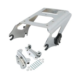 TCT-MOTORPARTS Detachable 2-Up Mounting Rack & 4 Point Docking Kits Fit for Harley Road King Street Glide 2009-2013 FLHR FLHRC FLHT FLHX FLTR FLTRX FLHRSE5 Chrome
